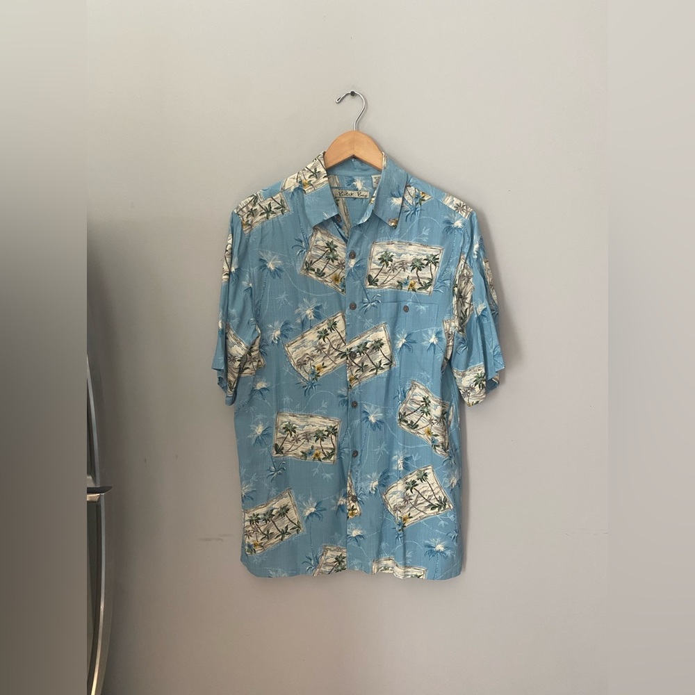 Batik Bay Shirt Mens Aqua Sports Beach Tropical Hawaiian Summer размер S